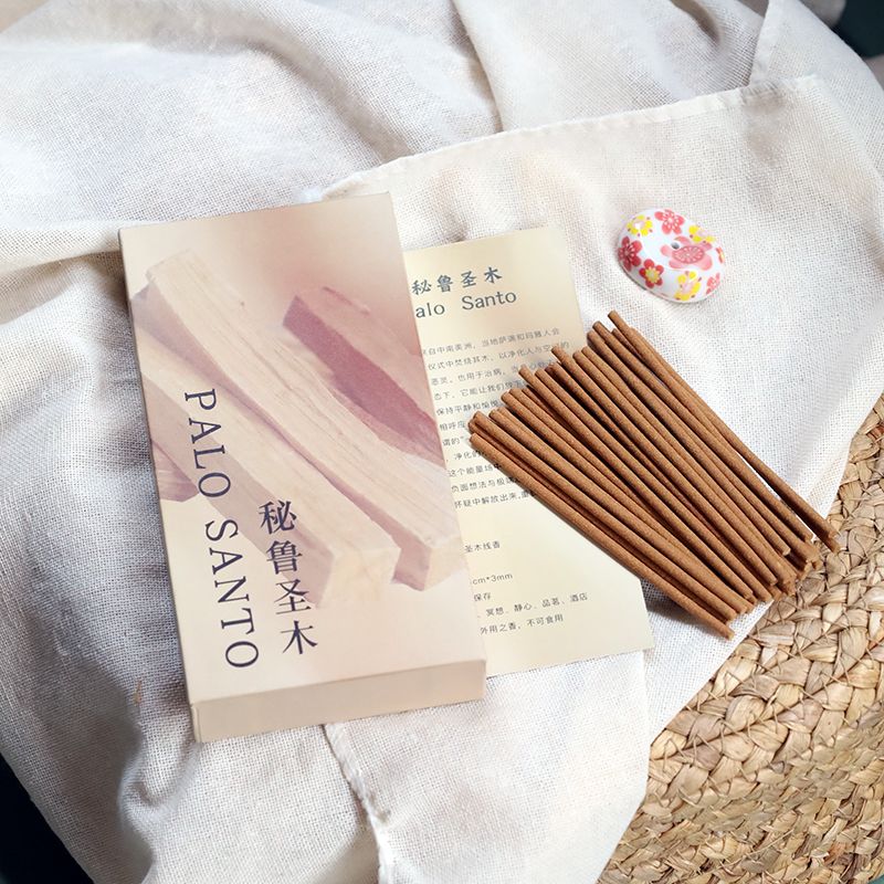 Organic Palo Santo Incense Sticks and Ceramic Holder Set