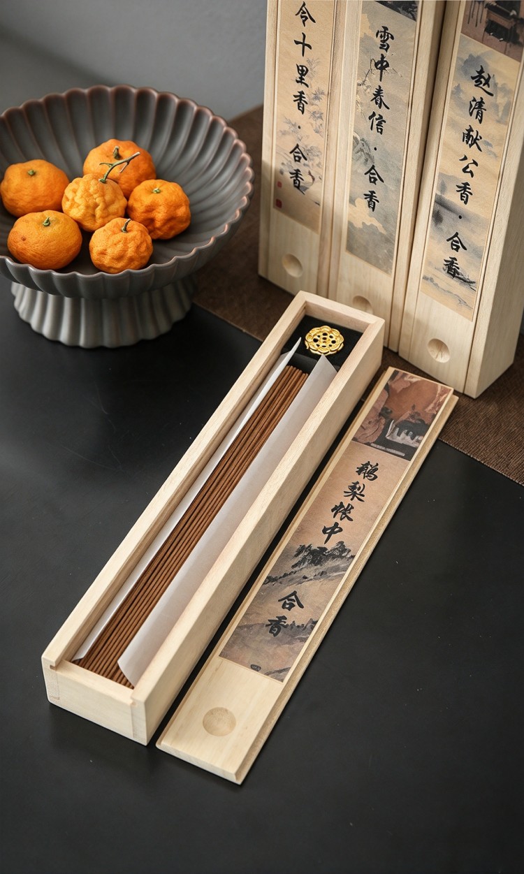 Premium Natural Incense Sticks With Brass Holder And Wood Case